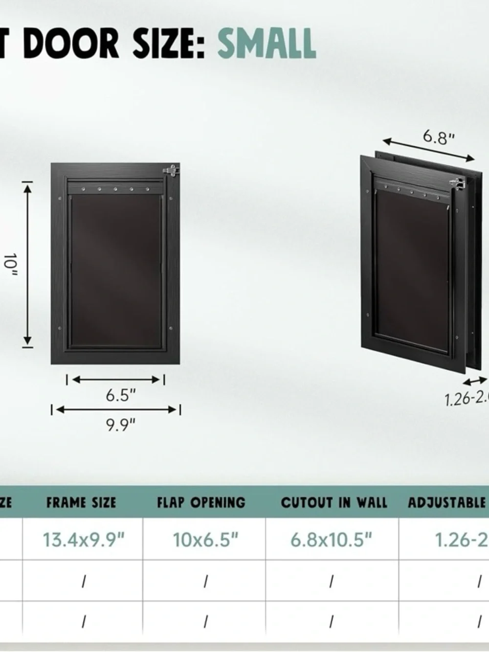 All Aluminum 3 Flaps Insulated Pet Door for Exterior & Interior Door, Small -NEW